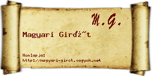 Magyari Girót névjegykártya